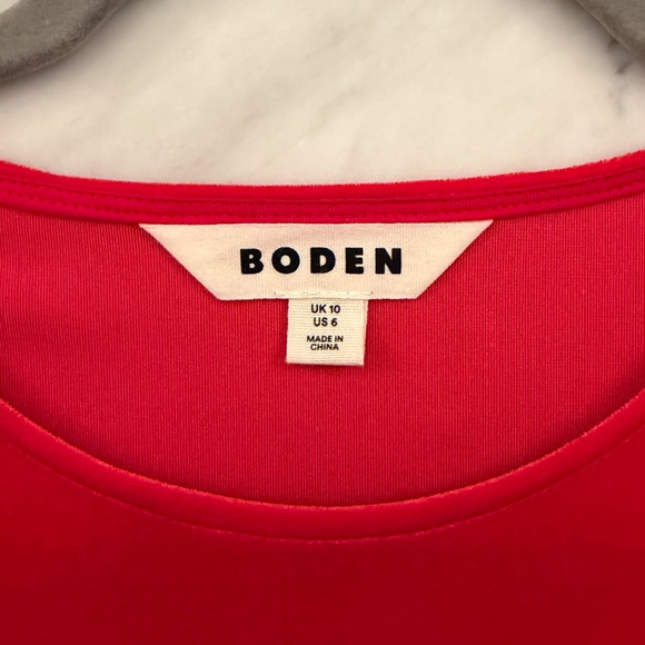 Boden Red Velvet T-Shirt with Puff Sleeves, NWOT, Size 6 - Picture 5 of 5